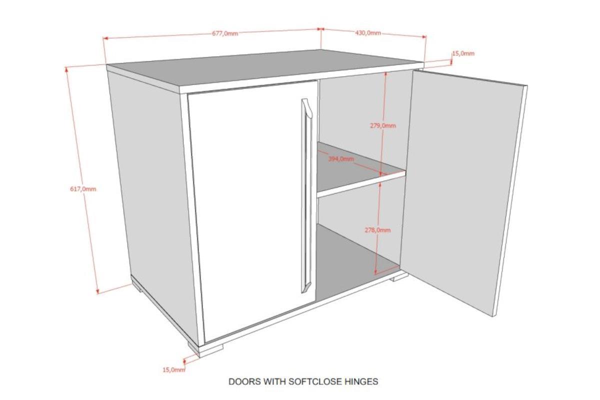 Sam 2-deurs commode eiken afmetingen