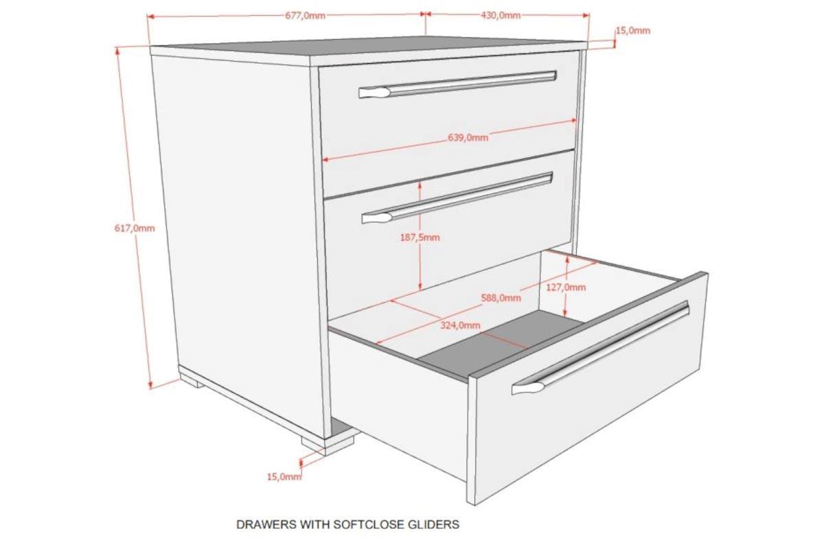 Sam commode 3-la eiken afmetingen