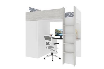 Hoogslaper met Bureau Bo9 wit met decoratie