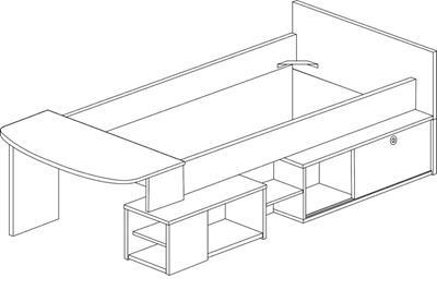 Gaby Kajuitbed lijntekening