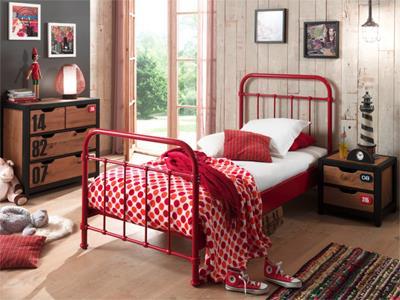 New York Metalen Kinderbed 90/200 Rood