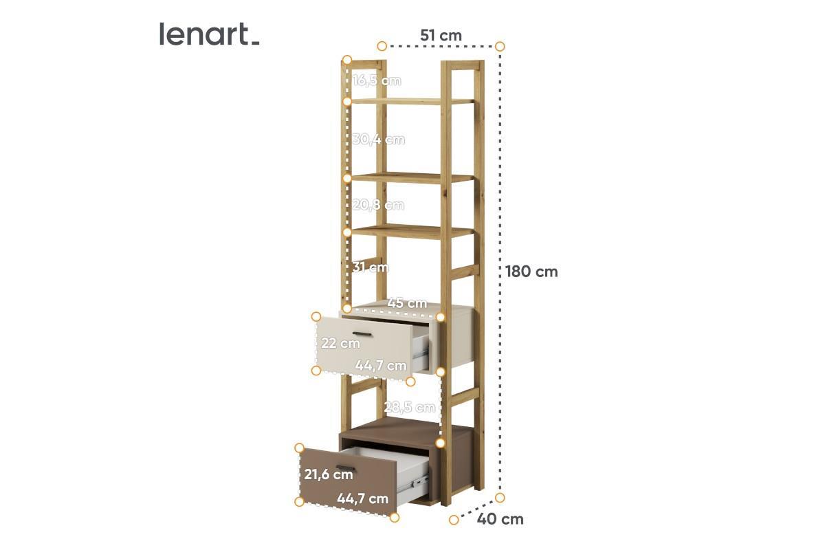 Lenny Boekenkast smal afmetingen